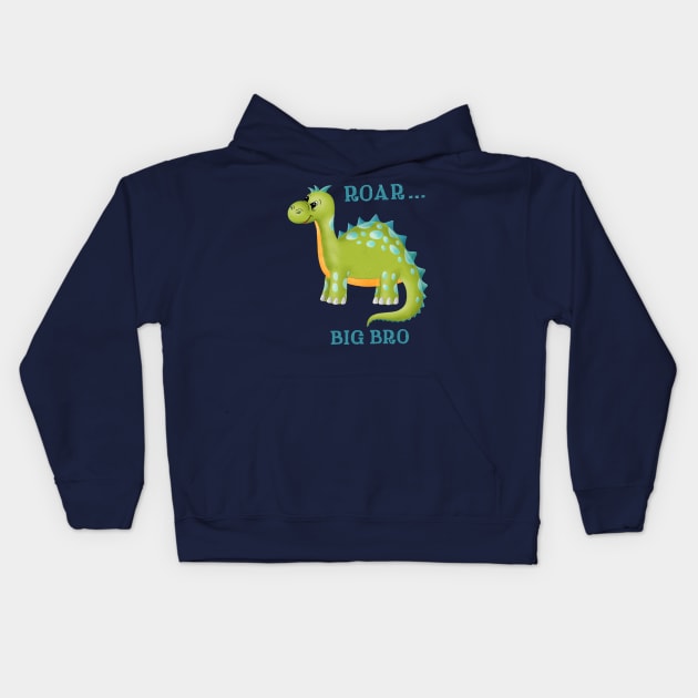 Dinosaur Big Bro Kids Hoodie by CalliLetters